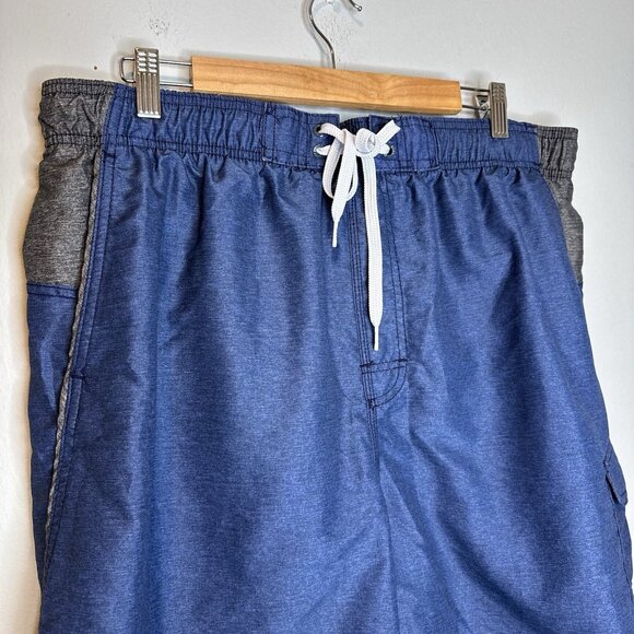 Men’s Speedo Swim Trunks XXL blue Grey 9”  Extra Extra Large Swimwear Bottoms - Picture 3 of 6